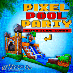 Pixel Pool Party Water Slide Combo