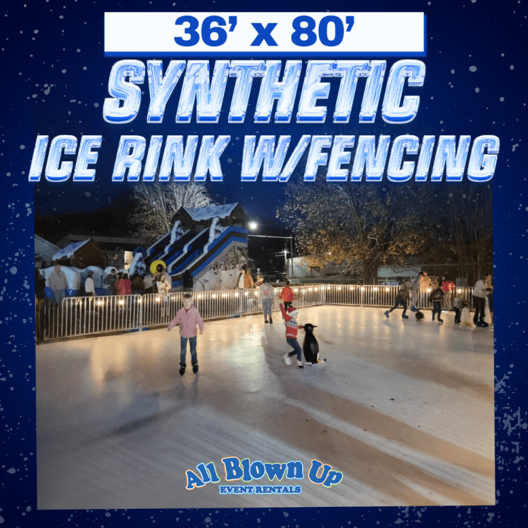 36'x80' Synthetic Ice Rink with Fencing