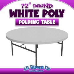 72 Round White Poly Folding Table