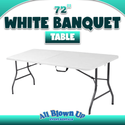 72 White Banquet Table