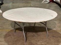 Image201 1746447903 1 72" Round White Wood Folding Table